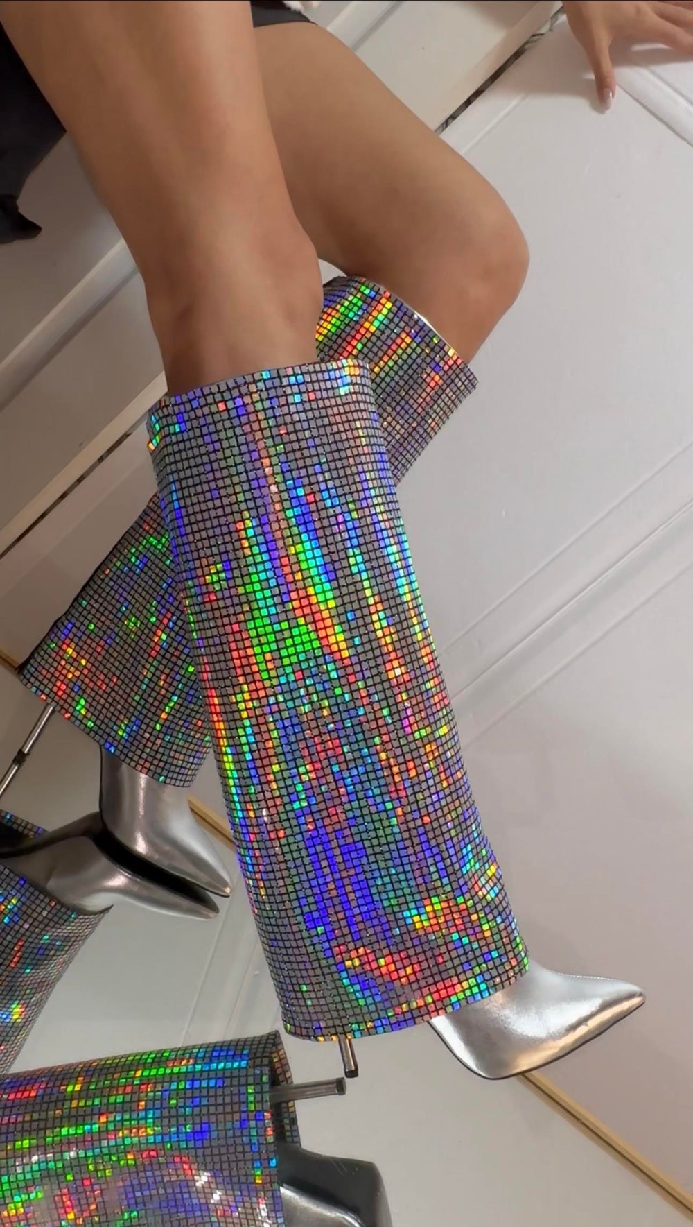 Alysa Çizme Gümüş - ÇİZME