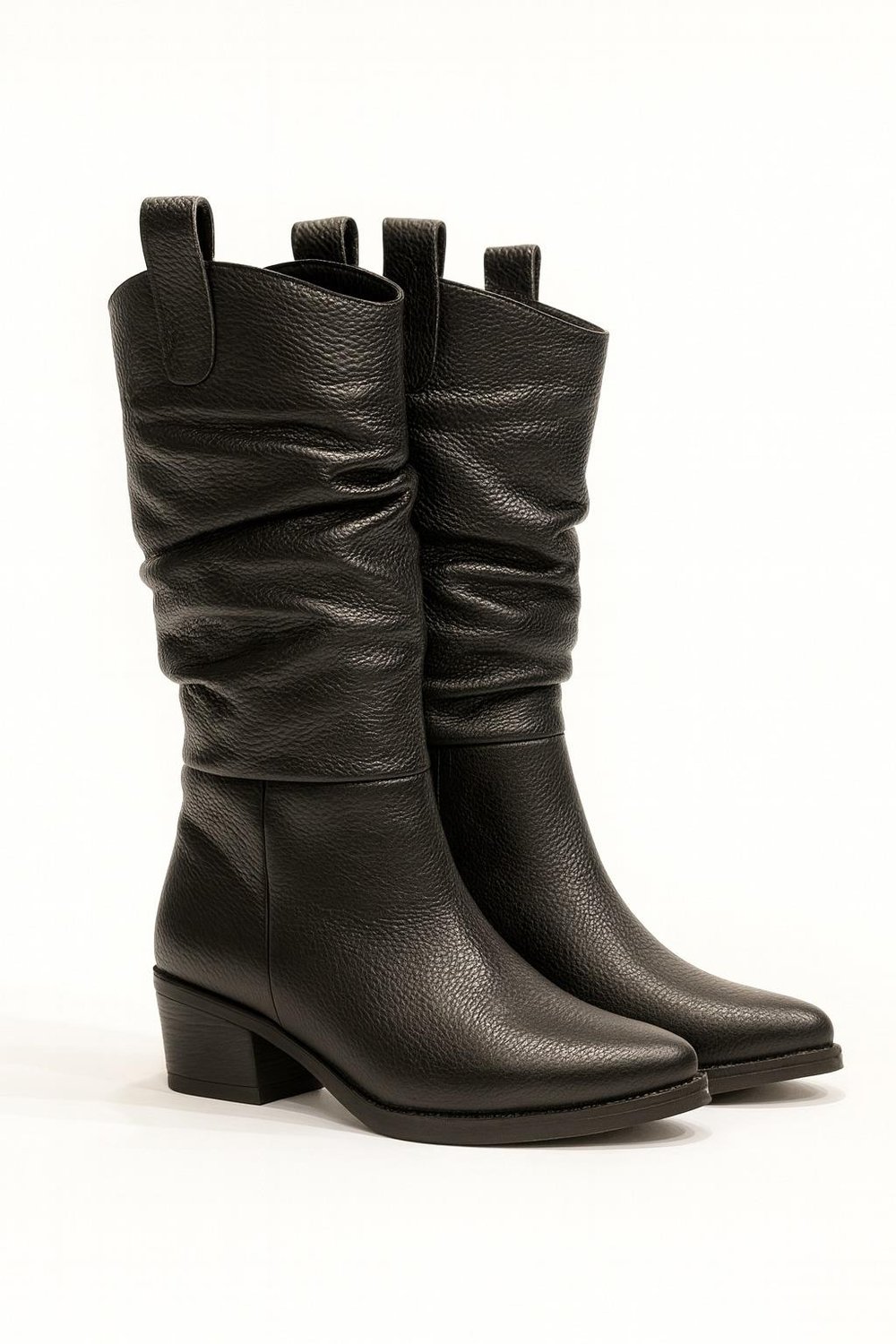 Battu Hakiki Deri Çizme Siyah - Cowboy Çizme