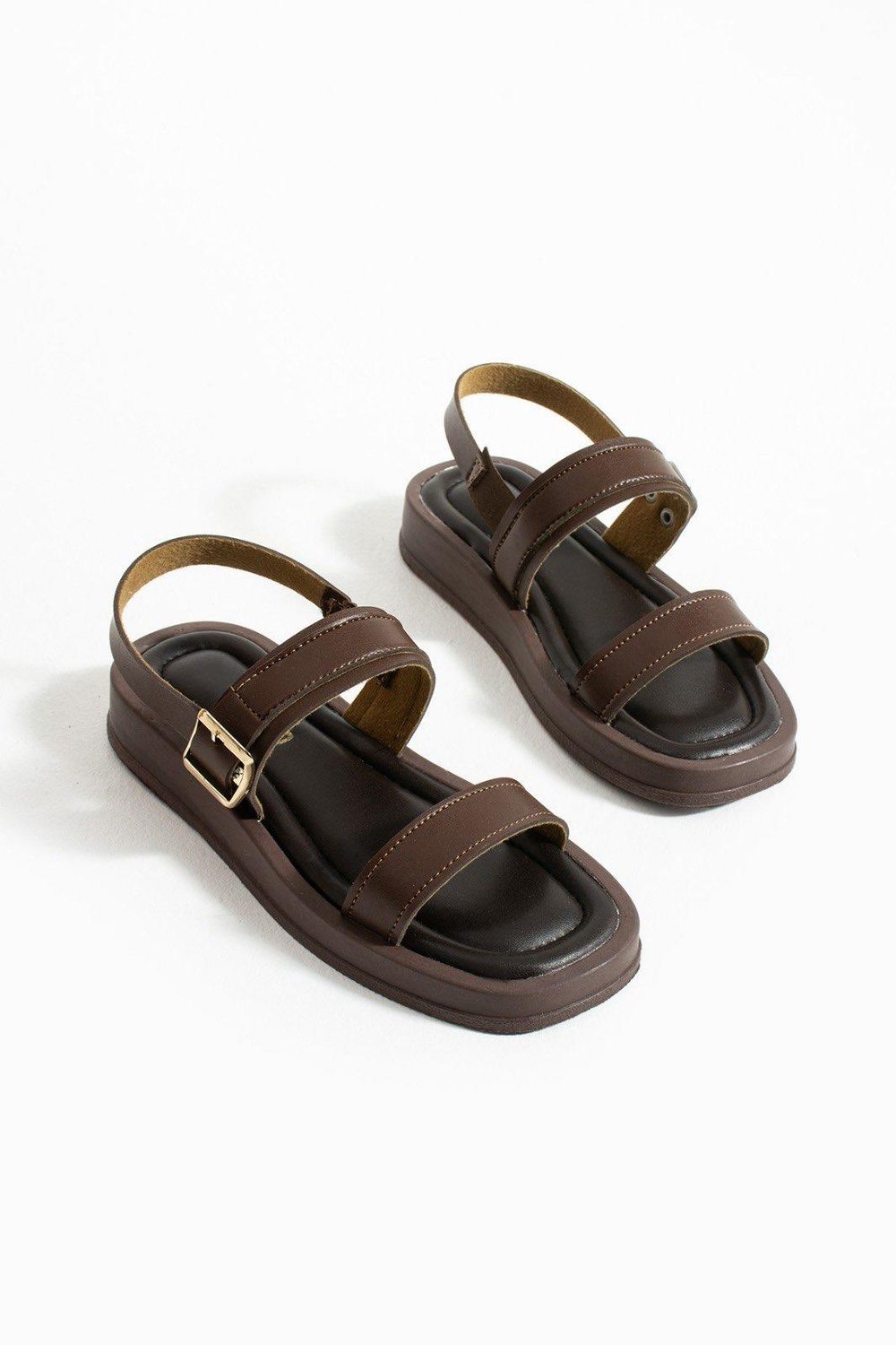 Bumble Yumuşak Tabanlı Sandalet Kahverengi - KADIN AYAKKABI