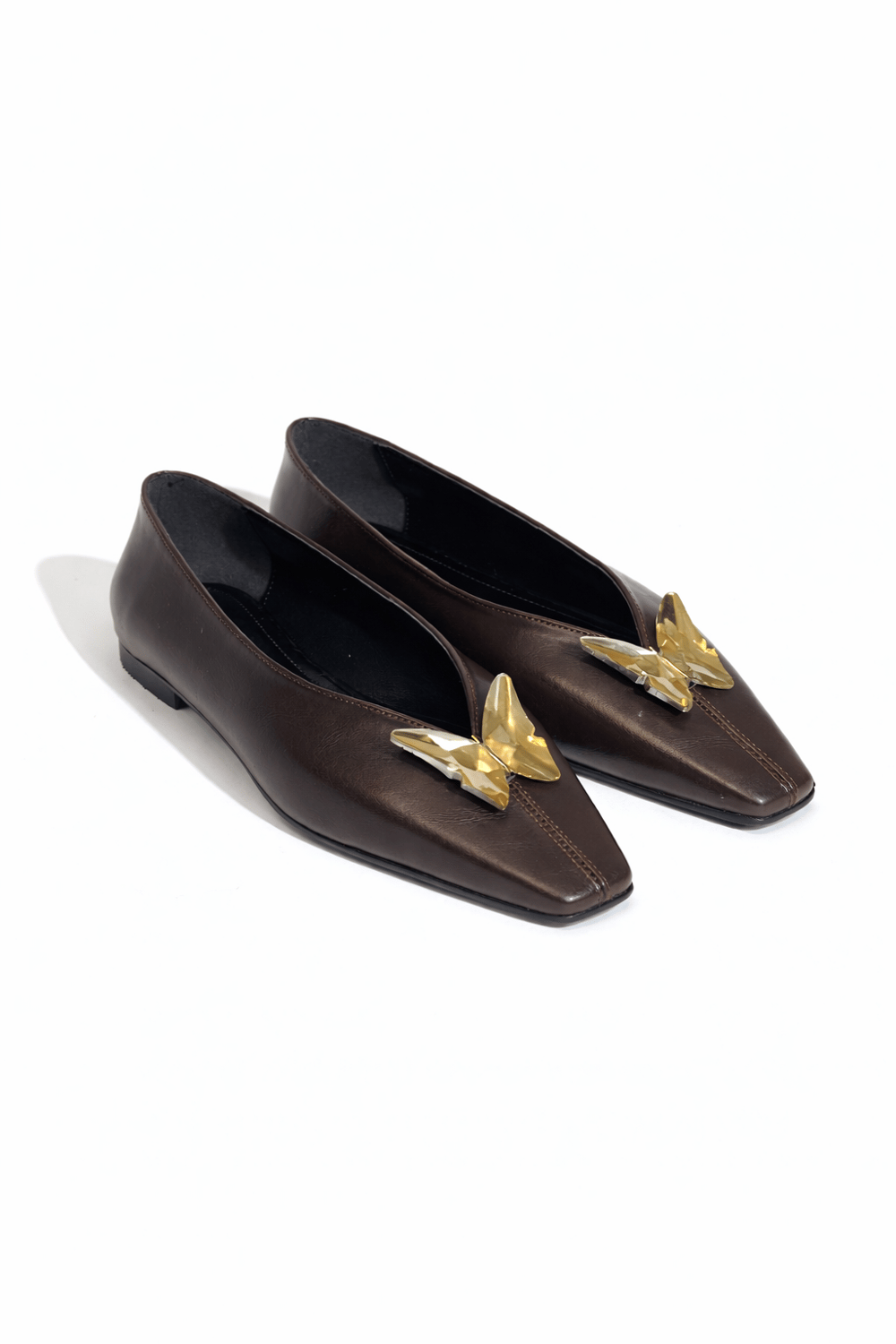 Golden Butterfly Babet Kahverengi - Düz Babet