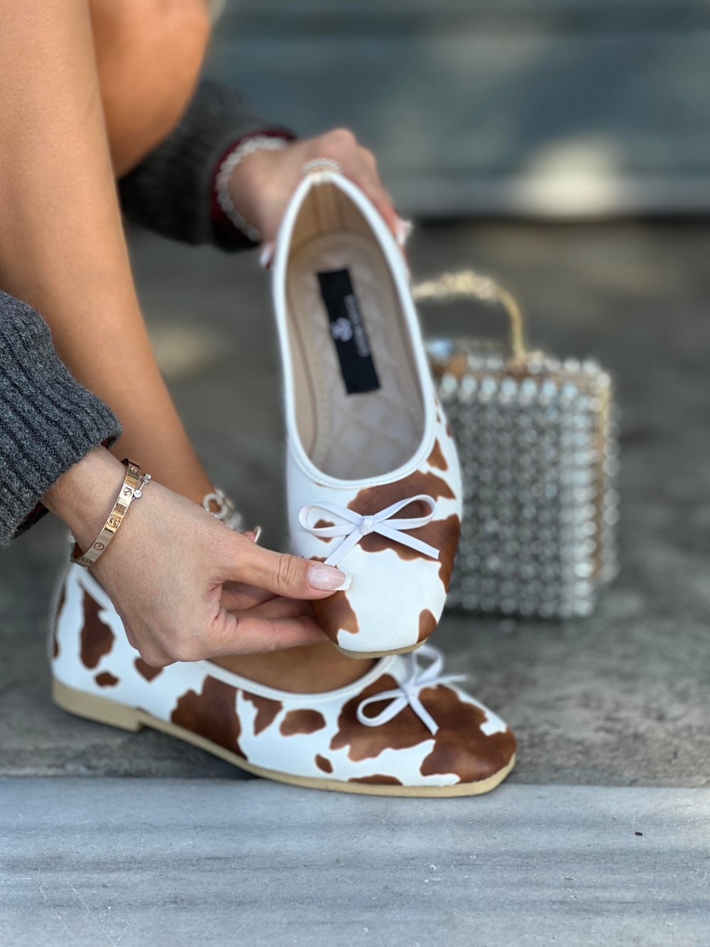 Hulia Desenli Babet Beyaz - KADIN AYAKKABI