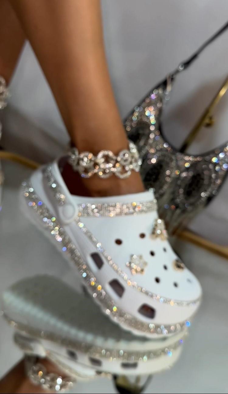 Juju Taşlı Kroks Beyaz - KADIN AYAKKABI