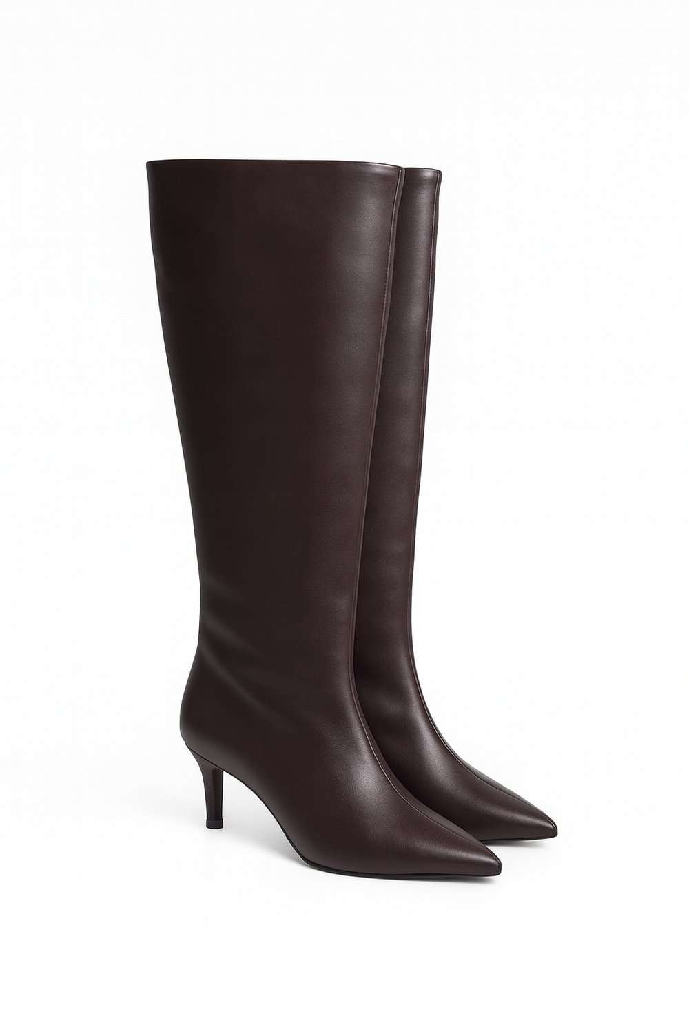 LuxeWarm İnce Topuklu Çizme Kahverengi - Topuklu Çizme
