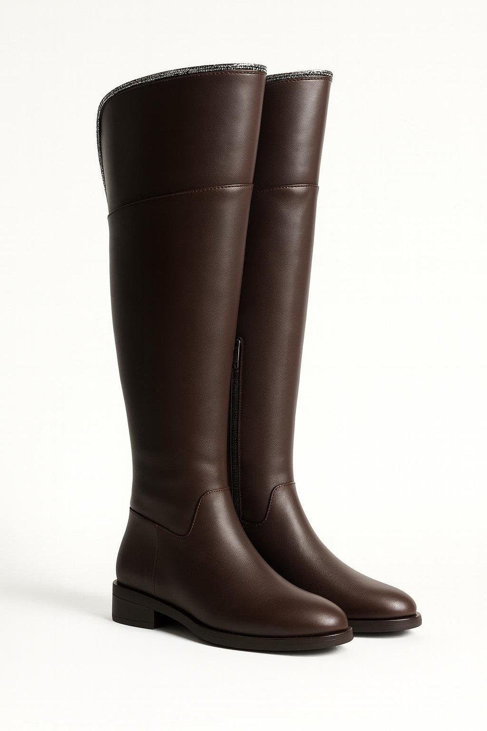 Moli Diz Üstü Çizme Kahverengi - 