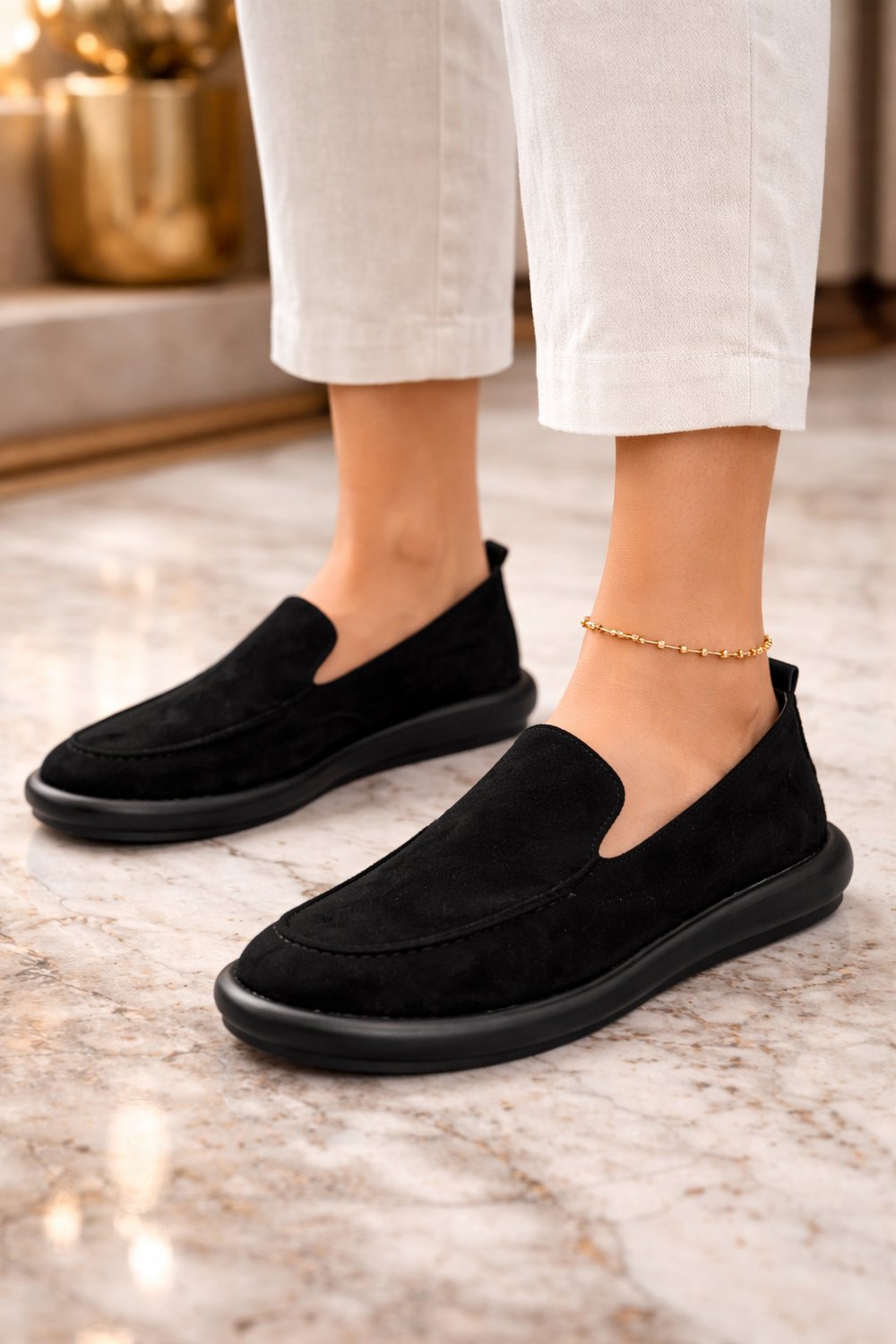 Monako Soft Süet Loafer Siyah - Loafer