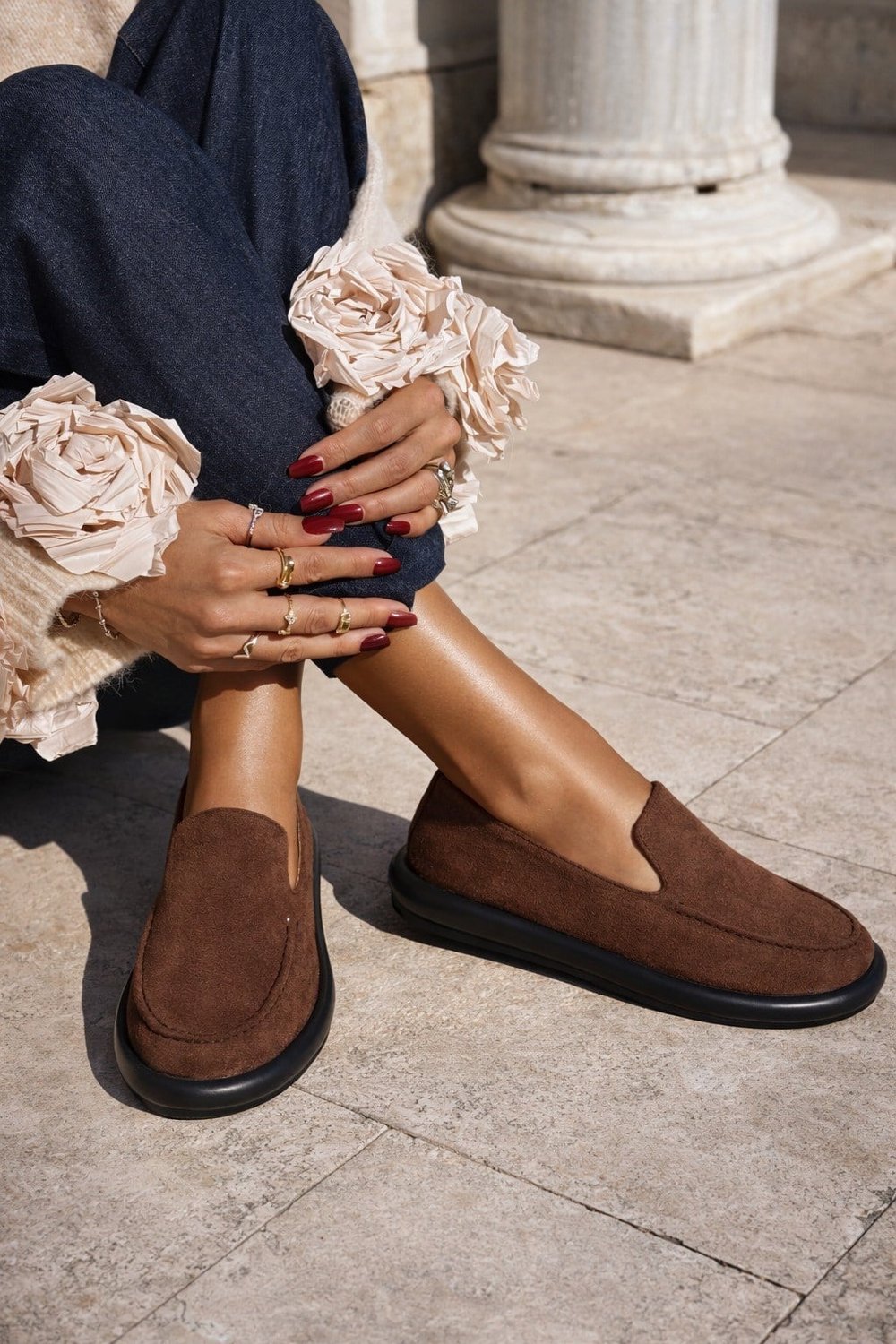 Monako Soft Süet Loafer Taba - Loafer