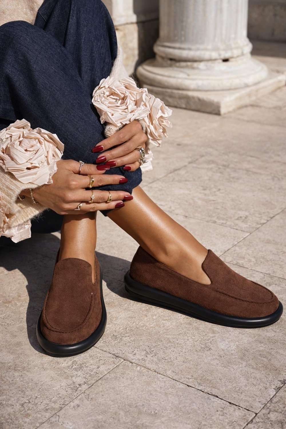 Monako Soft Süet Loafer Taba - Loafer