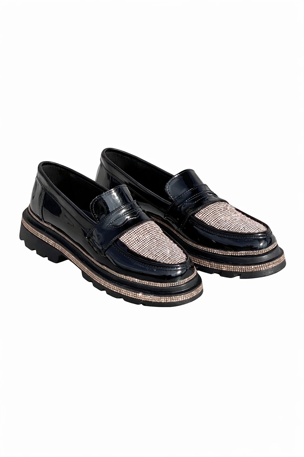 Newal Kristal Taşlı Loafer Gold - Loafer