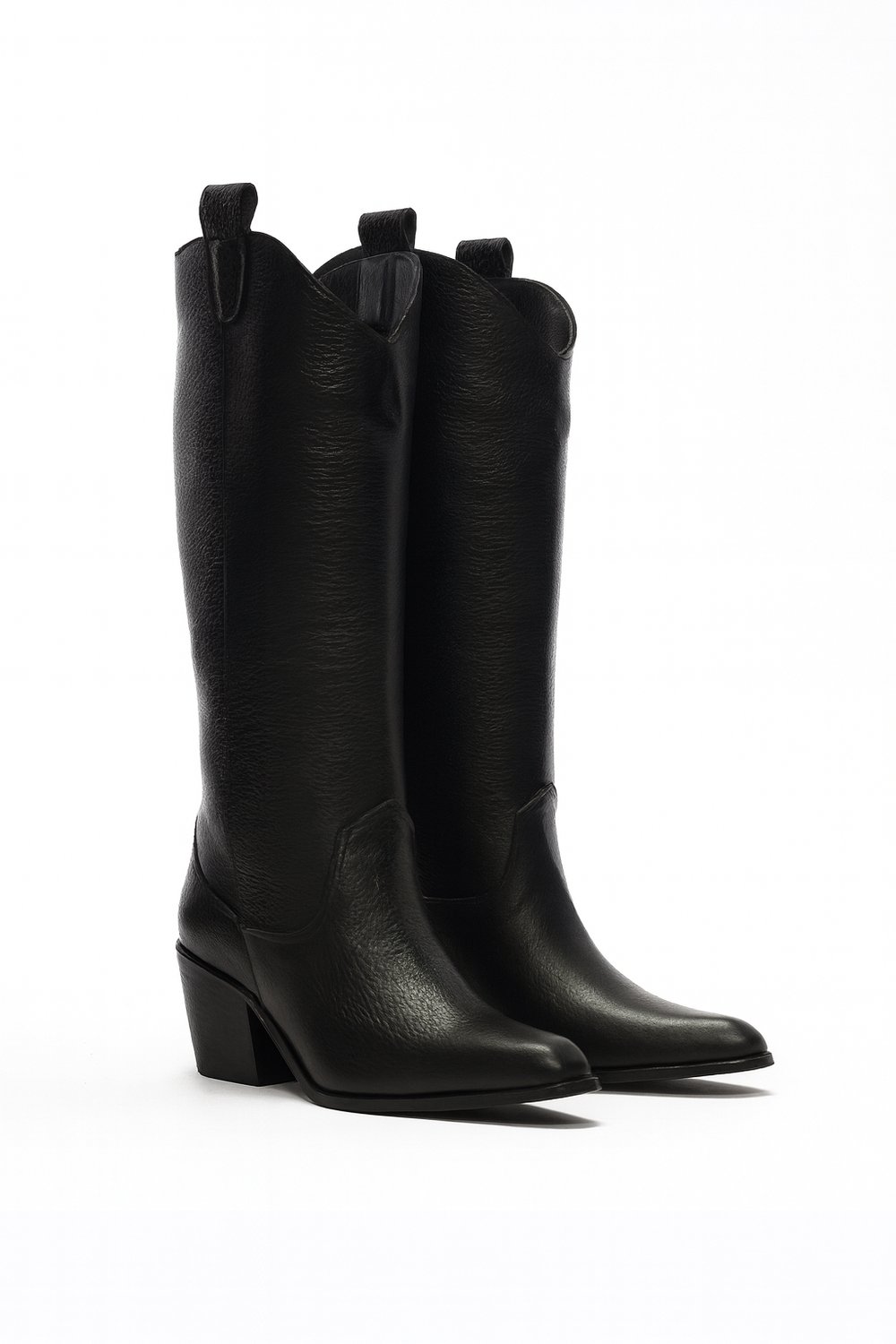 Ryan Hakiki Deri Kovboy Çizme Siyah - Cowboy Çizme