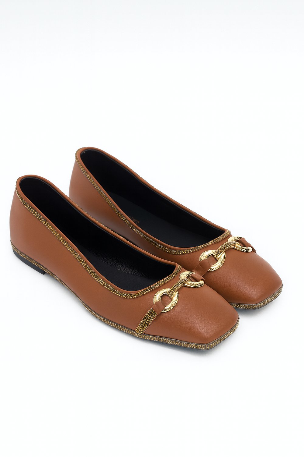 So Crystal 4 Taşlı Babet Kahverengi - KADIN AYAKKABI