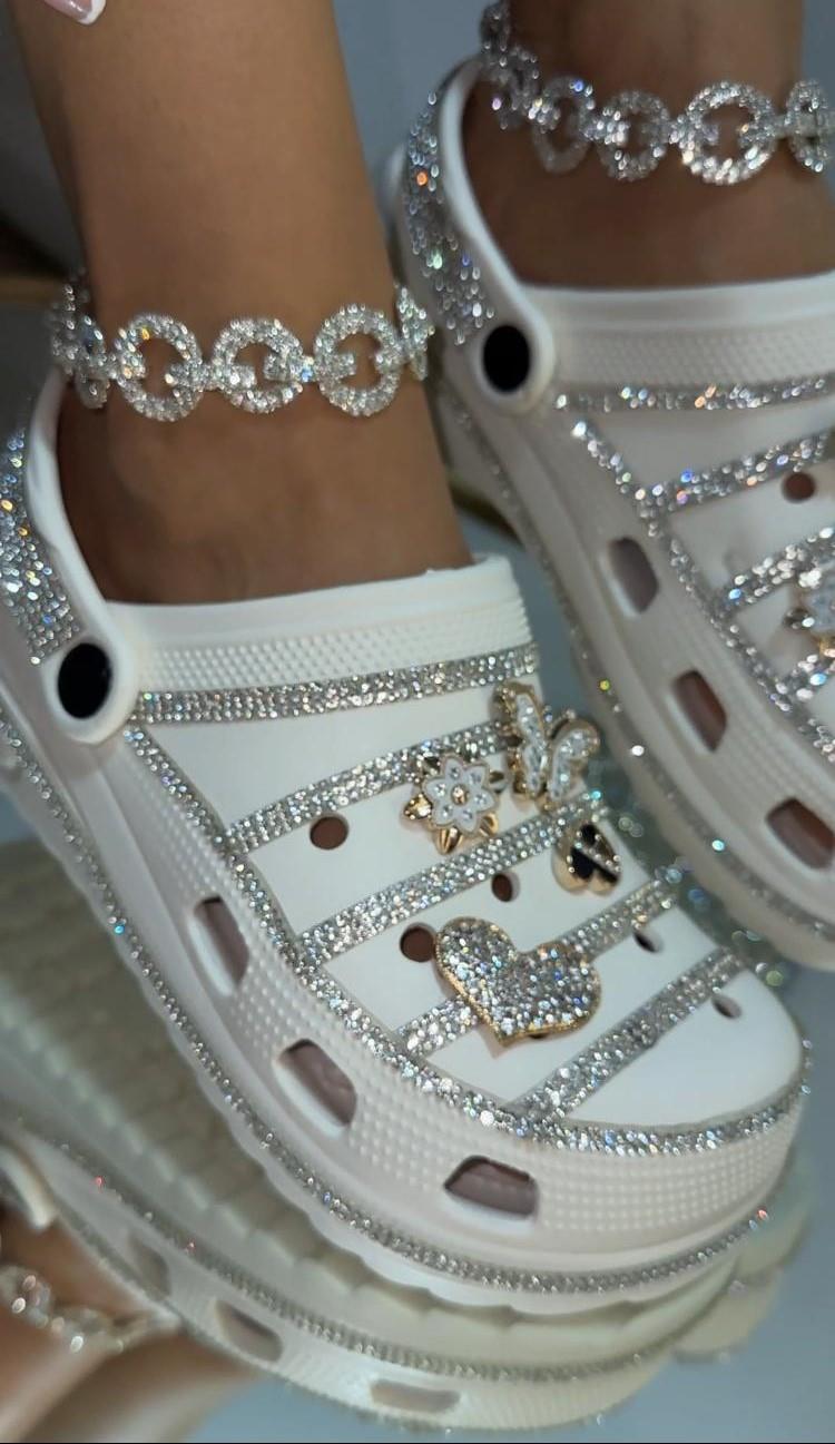 Sumre Extreme Taşlı Crocs Beyaz - KADIN AYAKKABI