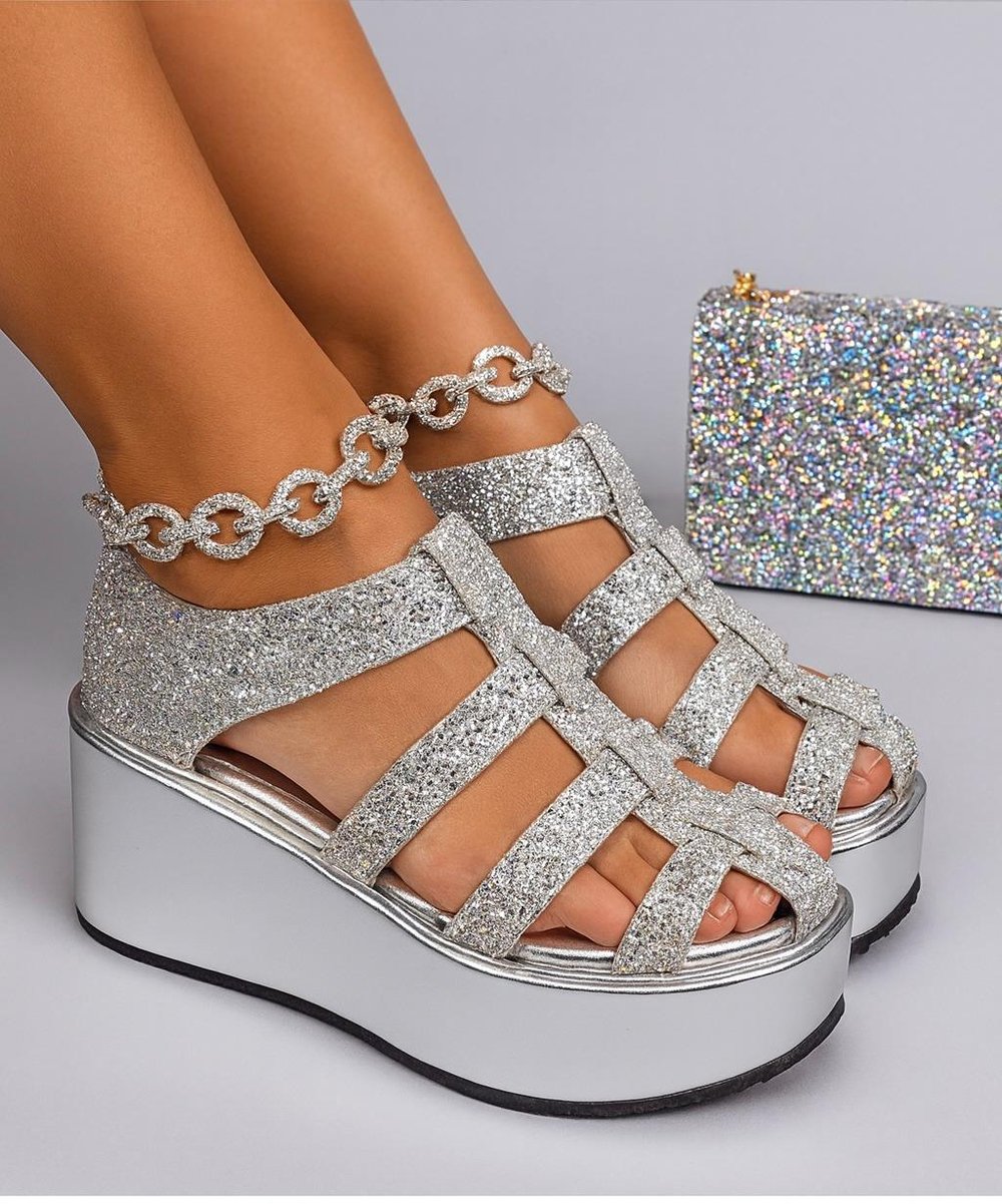 Super Star Extreme Sandalet Gümüş - KADIN AYAKKABI