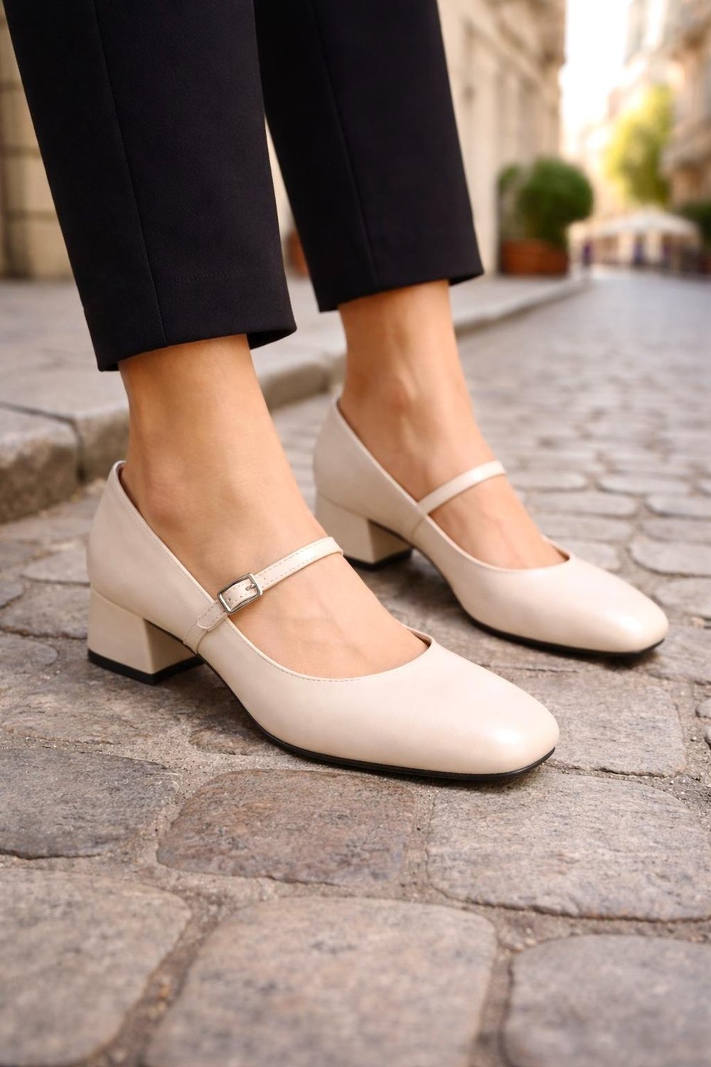 Zelda Topuklu Babet Krem - 