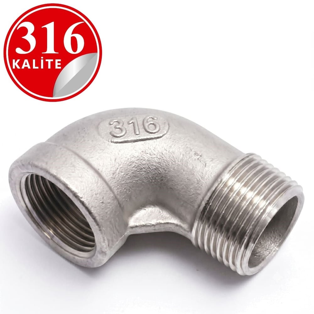 PASLANMAZ ÇELİK 316 KALİTE KUYRUKLU DİRSEK