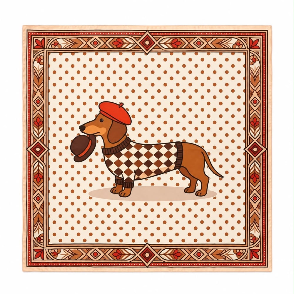 DACHSHUND POLKA DOT SCARF