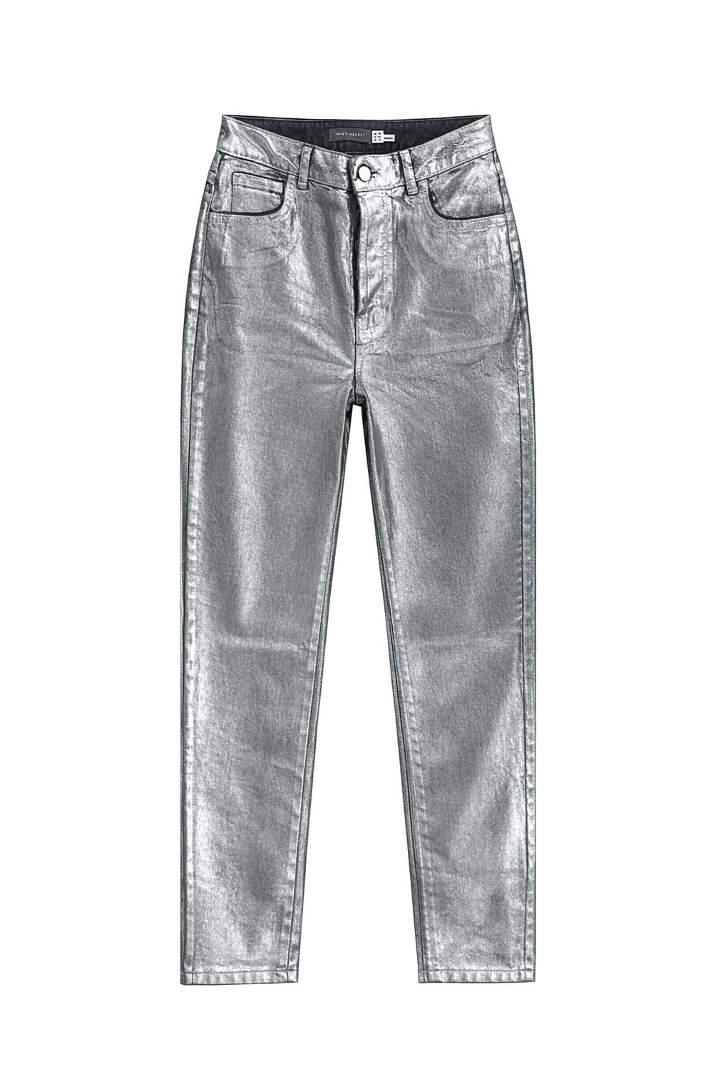 METALİZE DOKULU STRAIGHT FİT PANTOLON - GÜMÜŞ