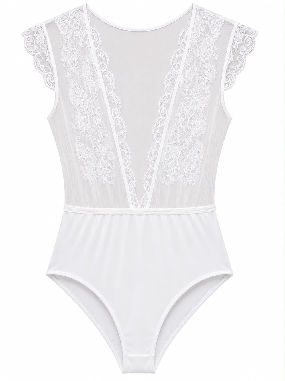 MIDNIGHT LACE BODY - BEYAZ