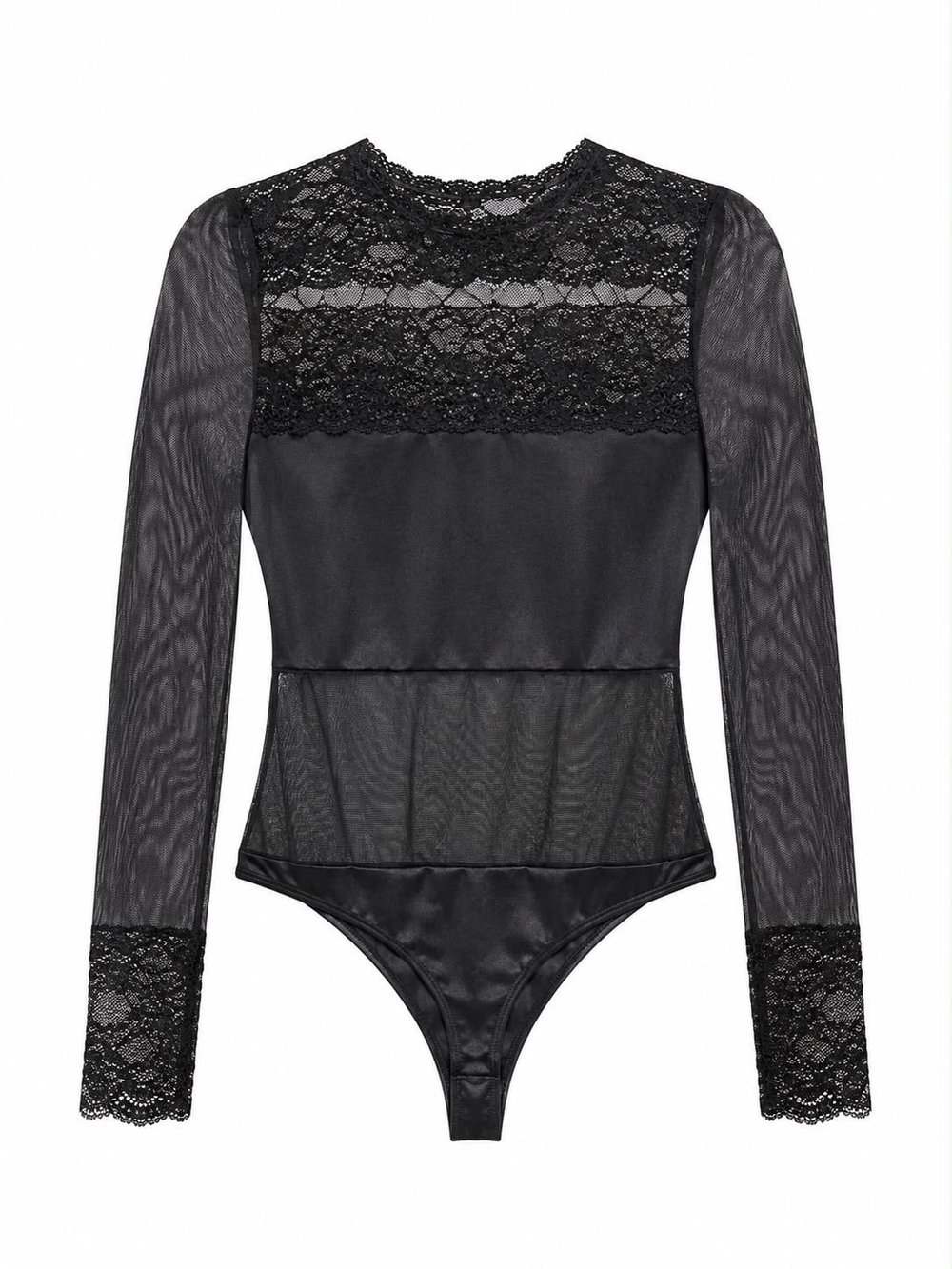 MIDNIGHT SHEER LACE BODYSUIT