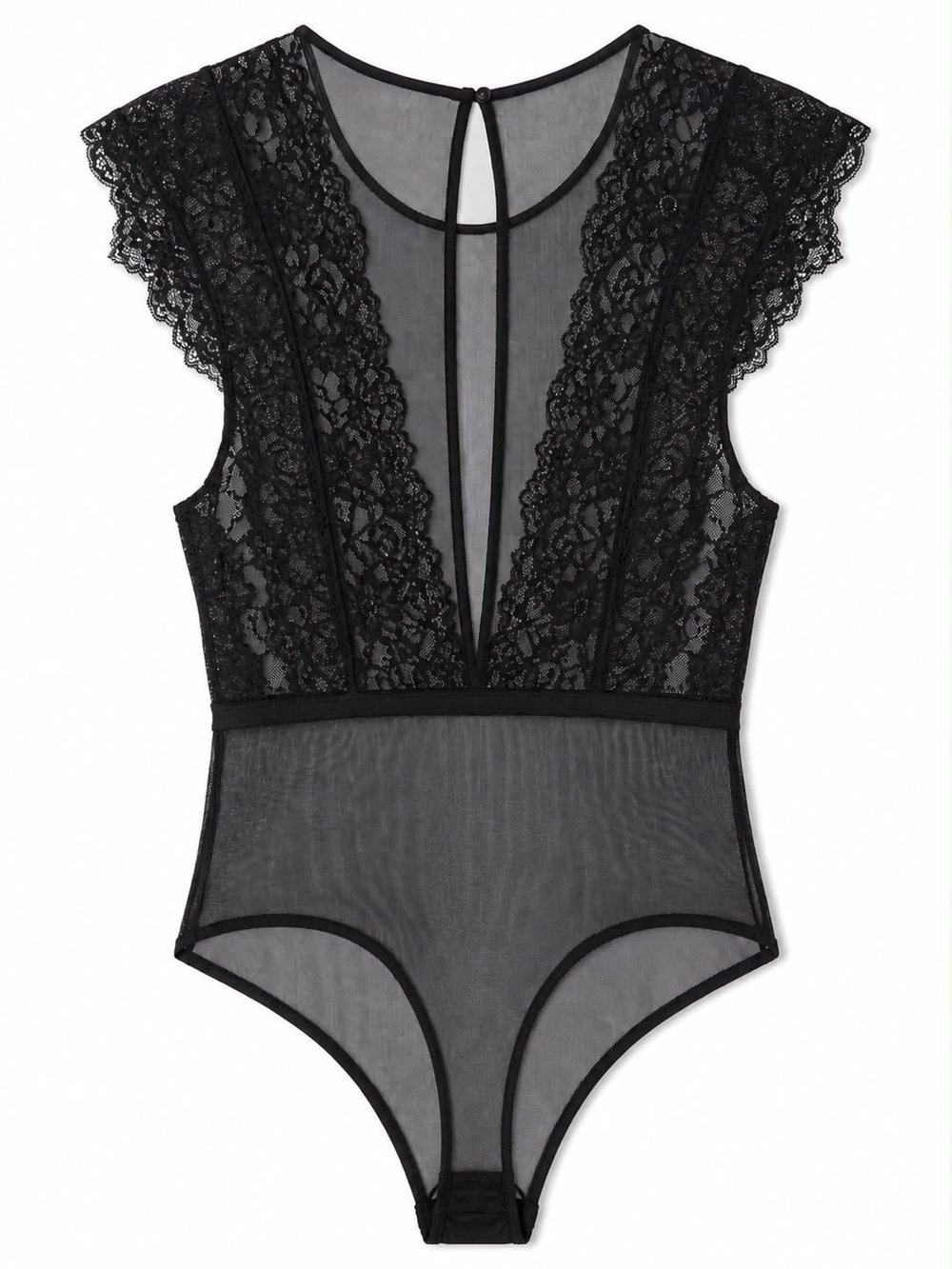 NOIR DEEP V LACE BODYSUIT