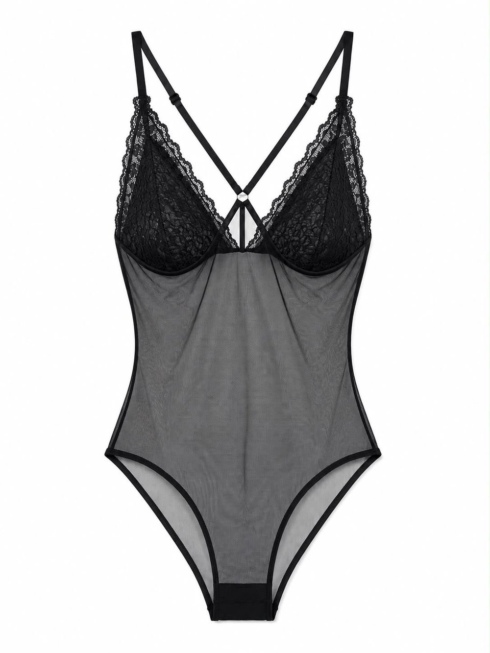NOIR MESH STRAP BODYSUIT