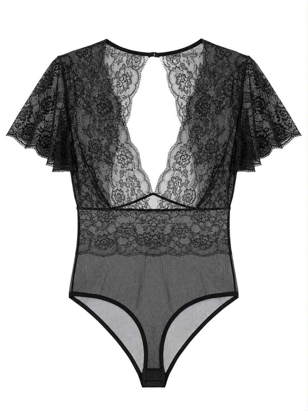 RAVEN LACE PLUNGE BODYSUIT