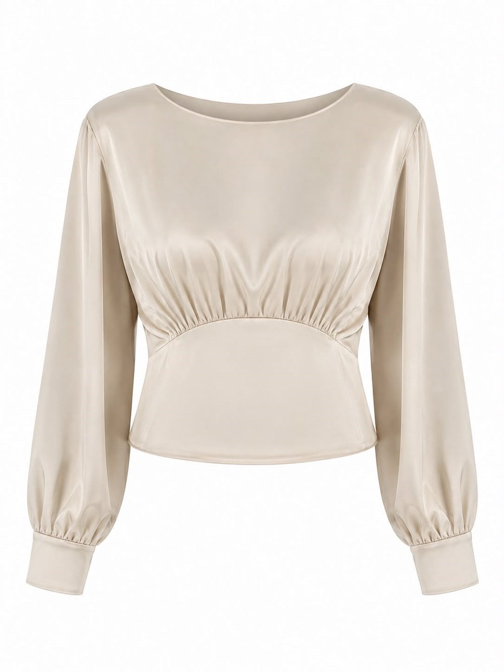 SATIN OPEN BACK BLUZ