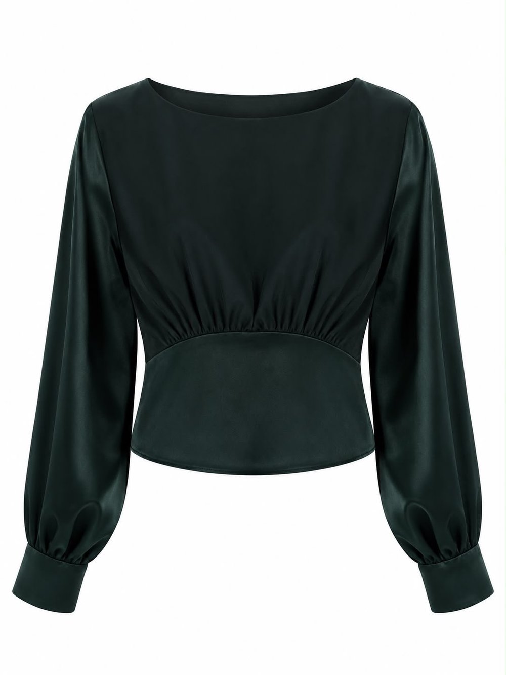 SATIN OPEN BACK BLUZ