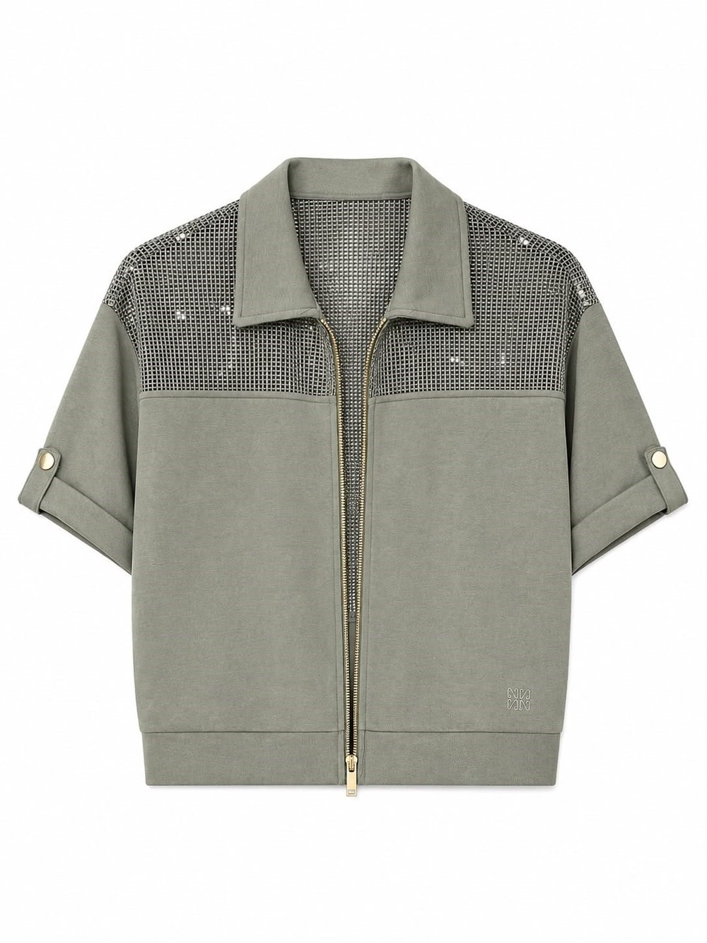 SHIMMER MESH ZIP CEKET