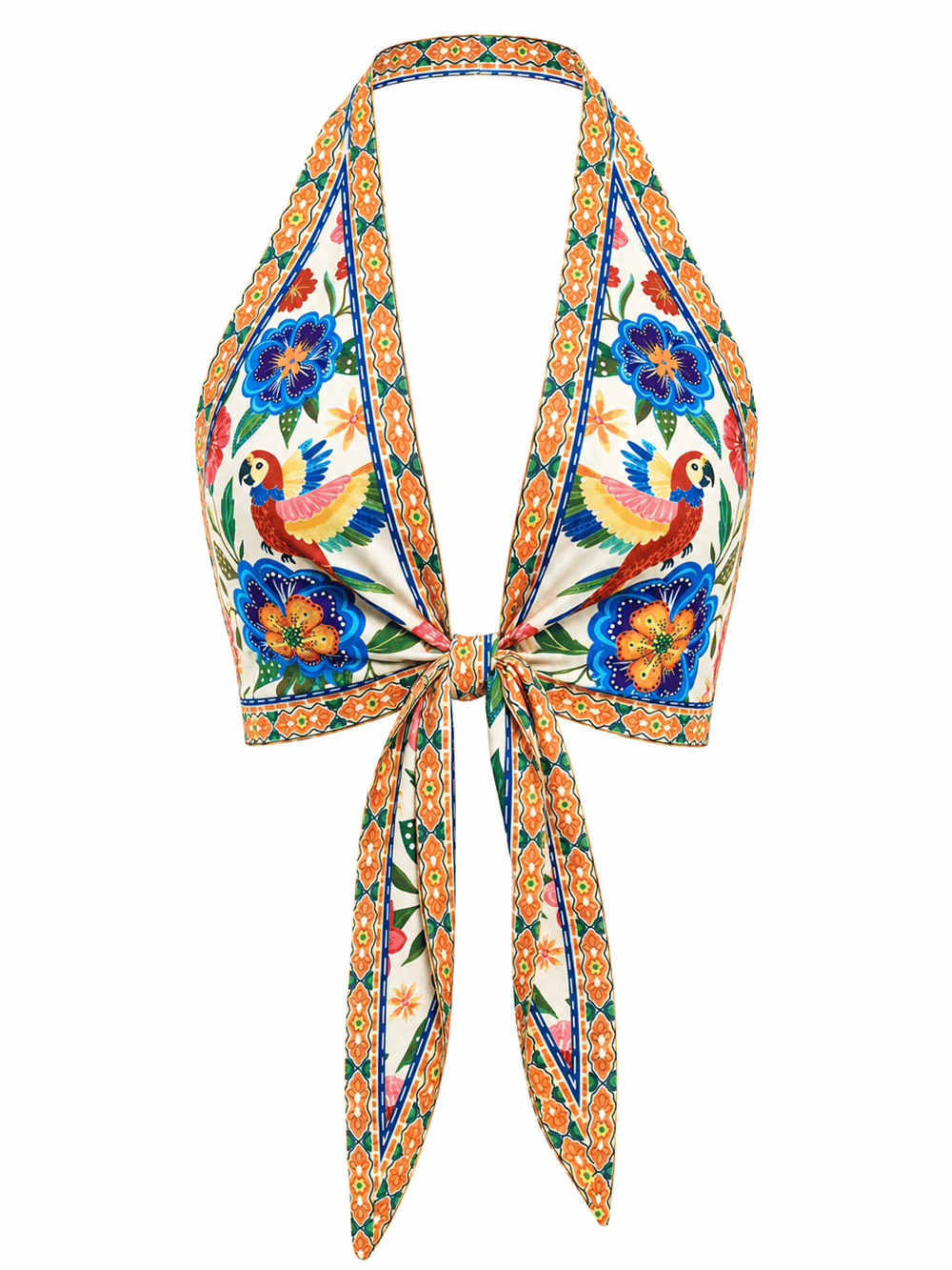 TROPICAL PARROT BAĞLAMALI CROP TOP
