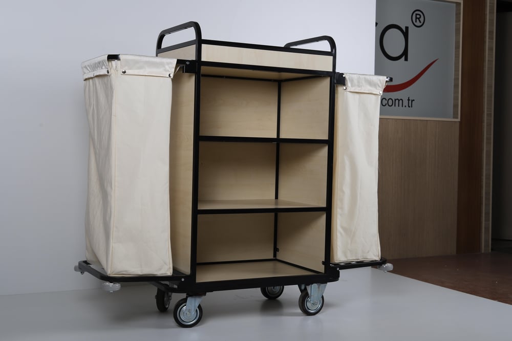 Ydg KT01 Kat Temizlik Arabası, İki Torbalı, 143x50x130 cm