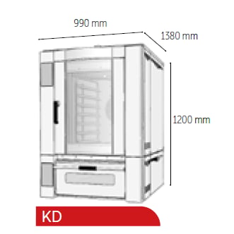 Venarro Ranevor DGF - KD,Kombine Fırın Dönerli Dokunmatik Ekran Doğalgazlı + Mayalandırma + Davlumbaz