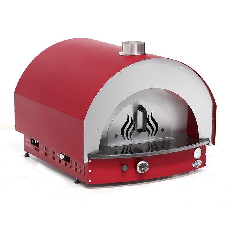 Empero PLF.PLS.D5-W-R Odunlu Taş Tabanlı Pizza Fırını, Kırmızı, 60x60 cm