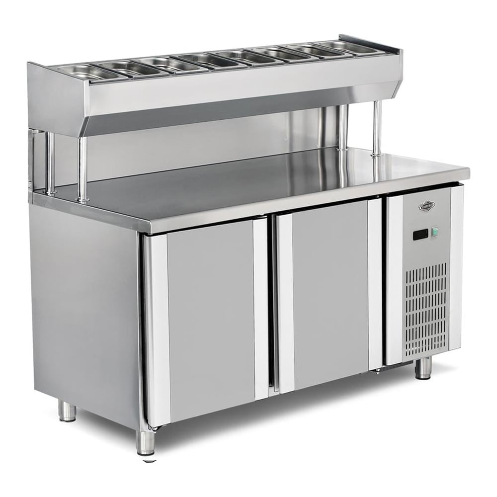 Empero Pizza ve Salata Hazırlık Buzdolabı 2 Kapılı 300 Litre EMP.150.80.01-PSY