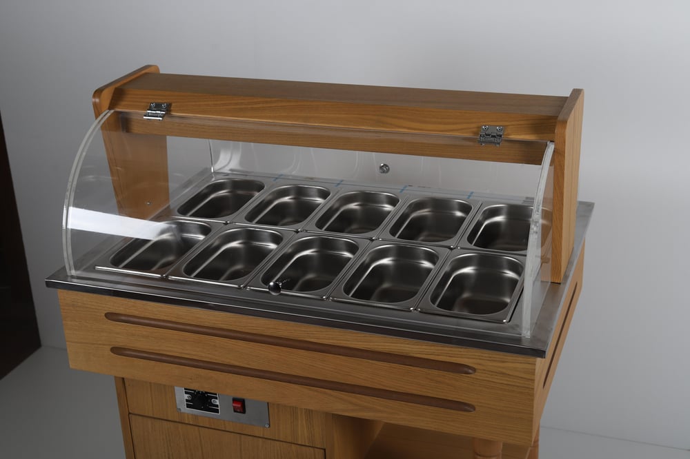 Ydg Meşe Salad Bar, Pleksi Kapaklı, Boyalı