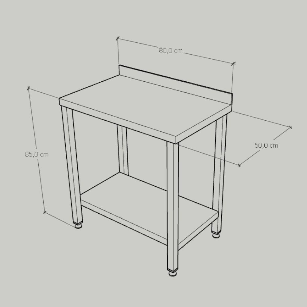 Çalışma Tezgahı Taban Raflı, Inox 430, 80x50x85 Cm