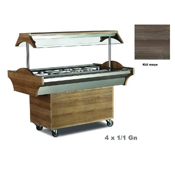 Empero EMP.SBS.04.K Sıcak Benmari, Kül Meşe Model, 4x1/1 Gn, 150x89 cm