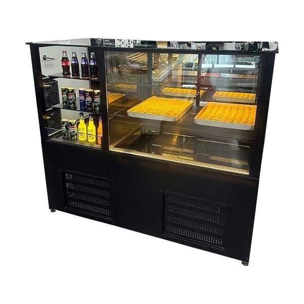 YDG Vitrin Tipi Pasta Teşhir Dolabı, Soğutmalı, Çift Motorlu, 153x73x130 cm