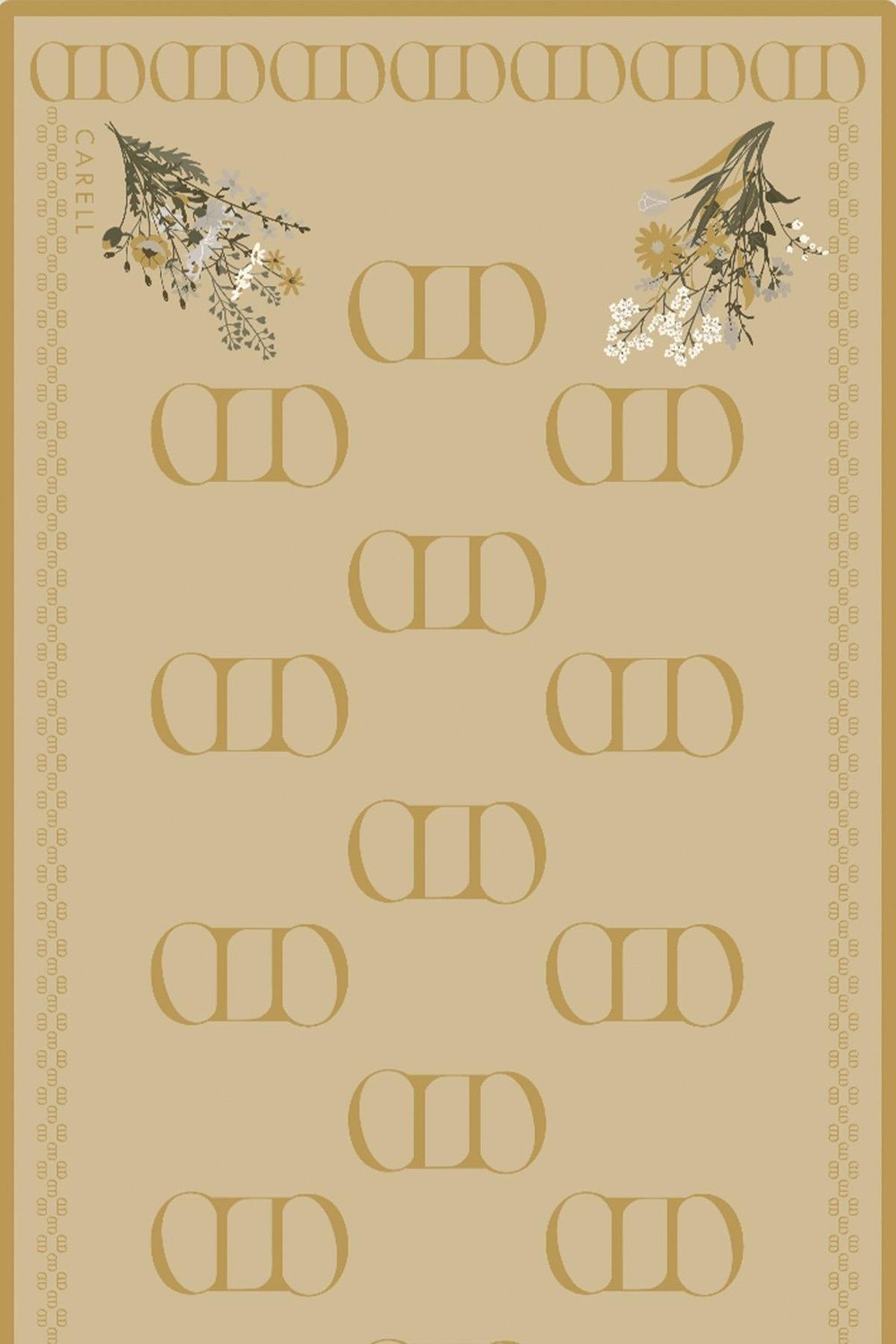 Elegance Monogram Floş Şal Soft Sarı