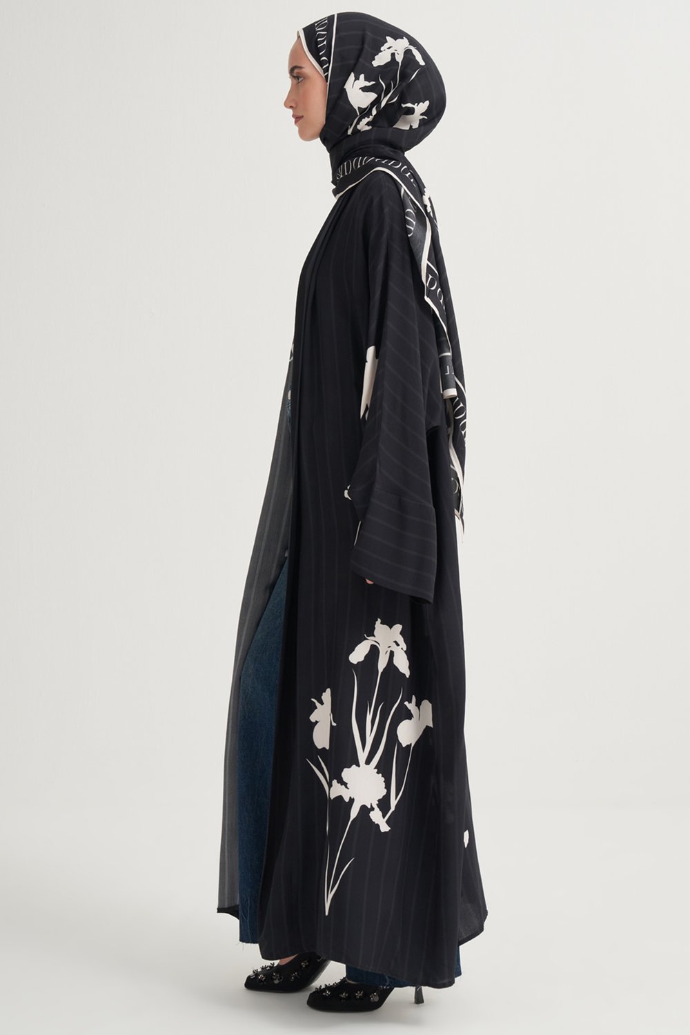 Sira Premium Floş Abaya Siyah