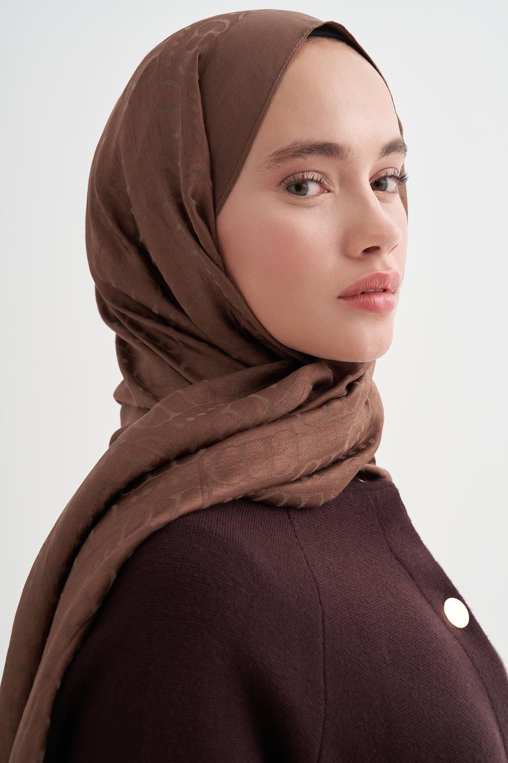 Luxe Desen Liora Pamuk Şal Toprak