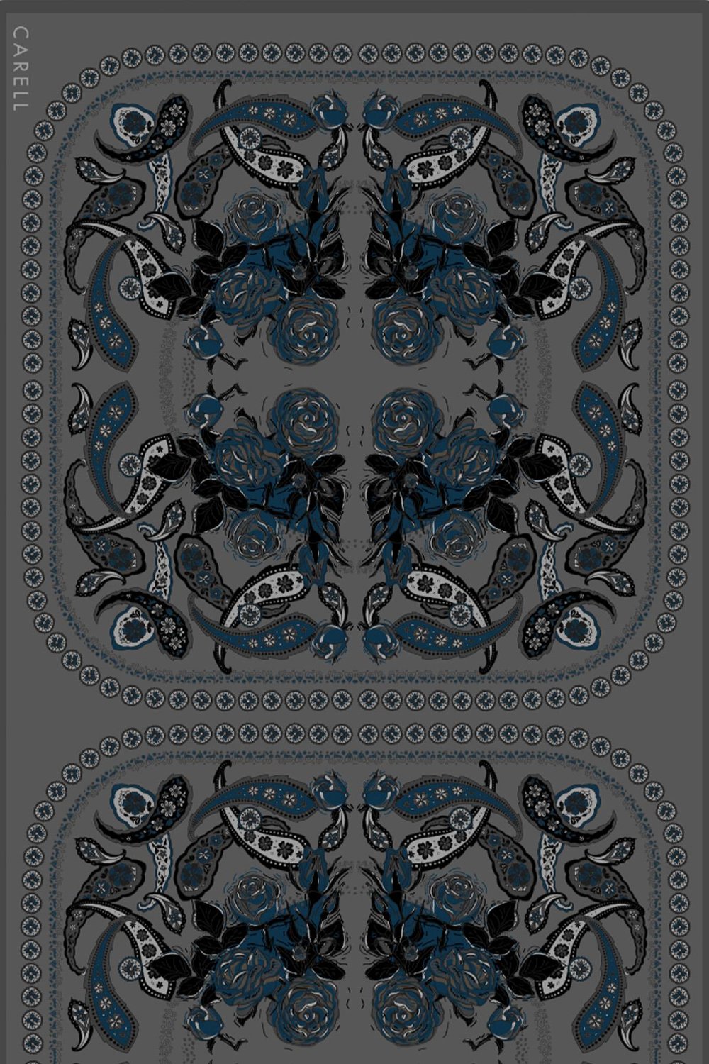 Moon Monogram Floş Şal Antrasit