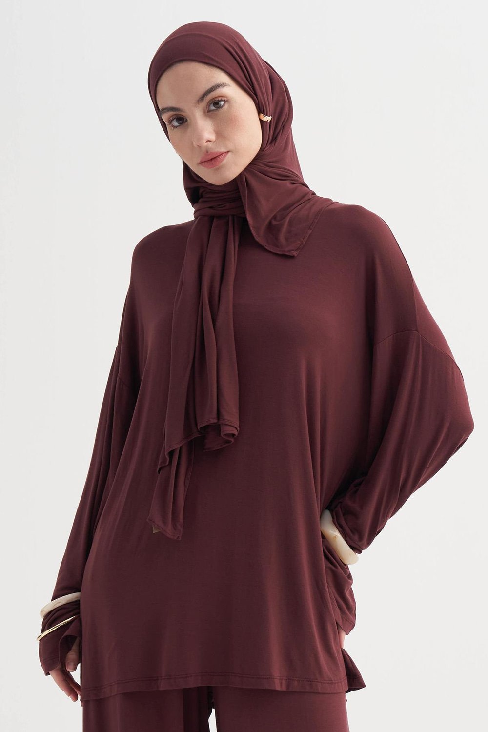 Micro Modal Tunik Mürdüm