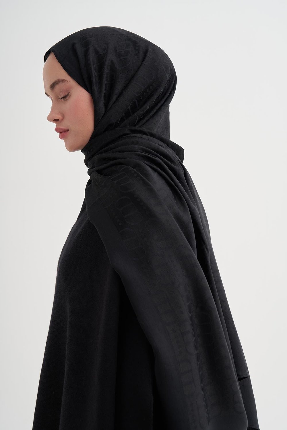 Luxe Desen Liora Pamuk Şal Siyah