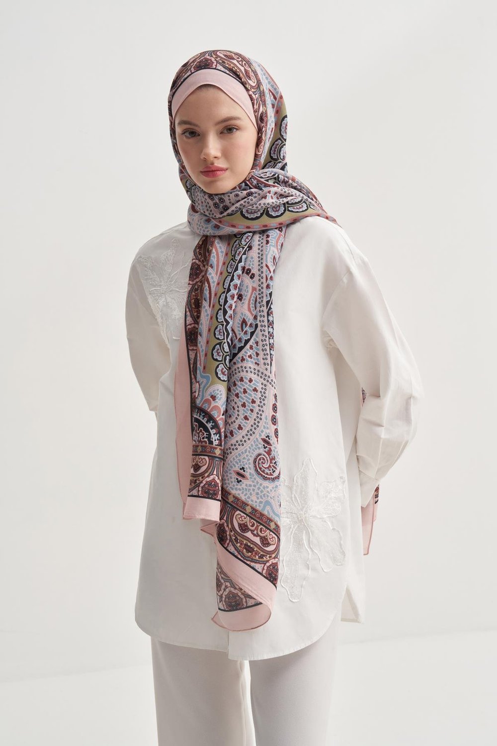 Olea Pudra Nilla Pamuklu Şal