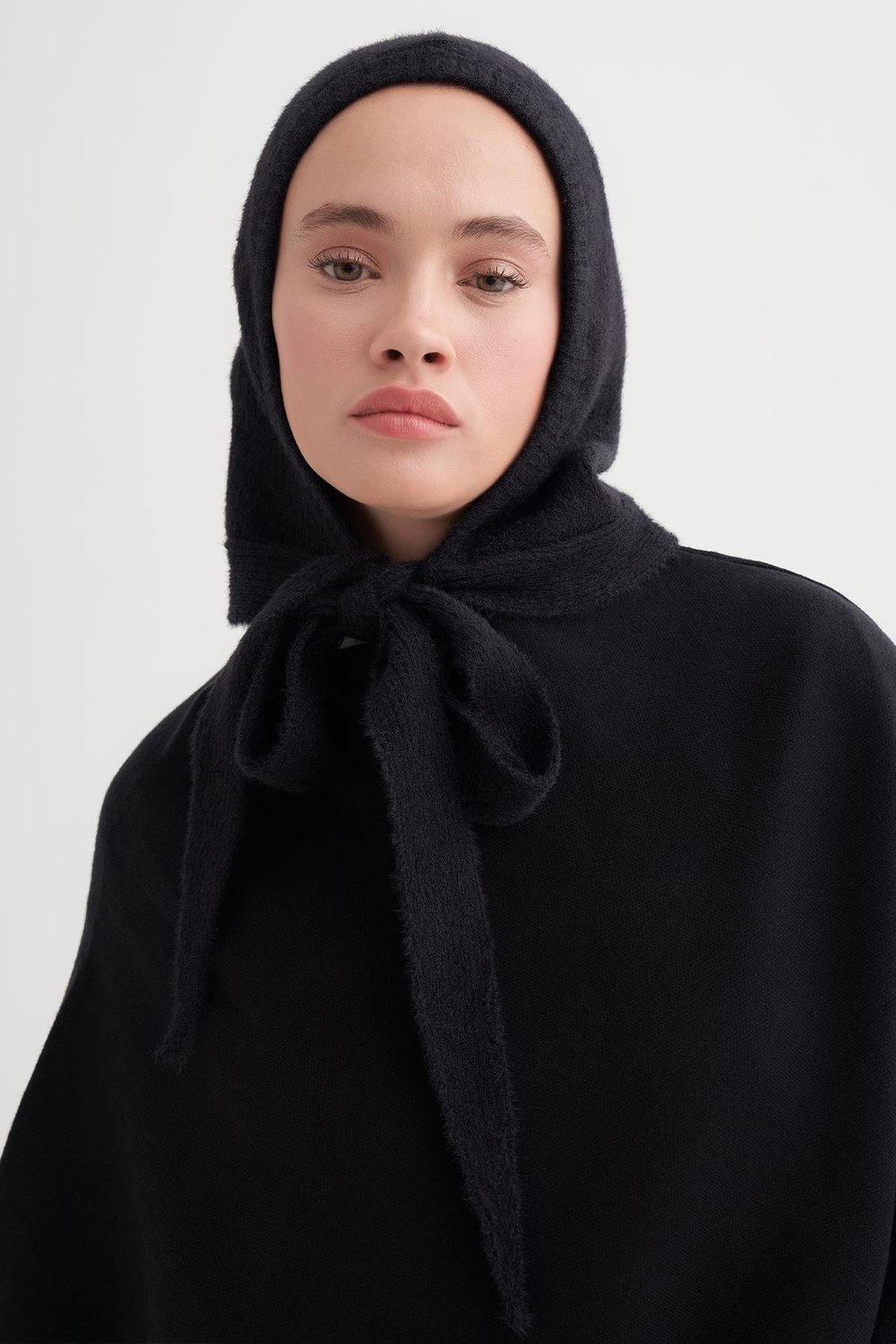 Knit Balaclava Bere Başlık Siyah