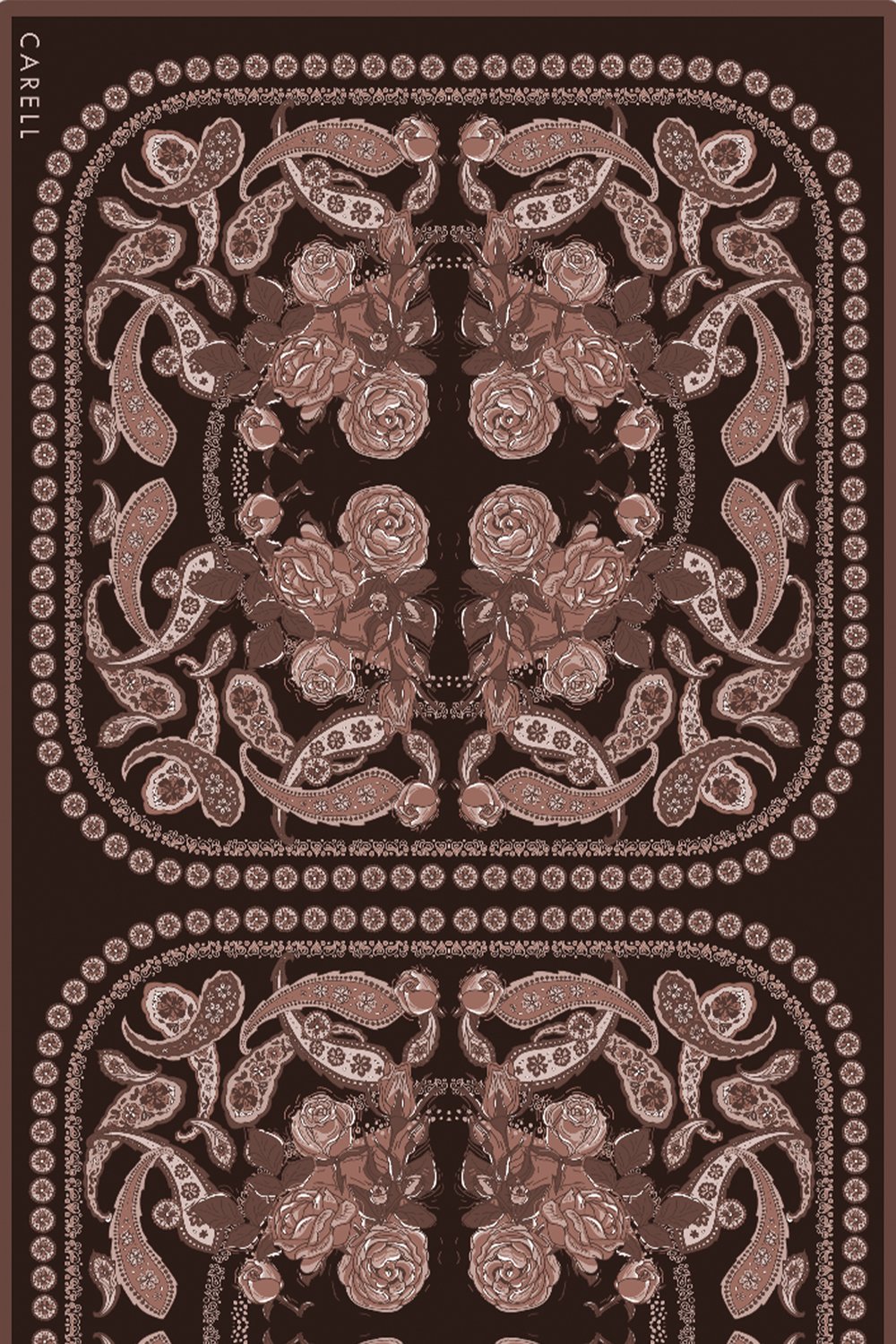 Moon Monogram Floş Şal Kahve