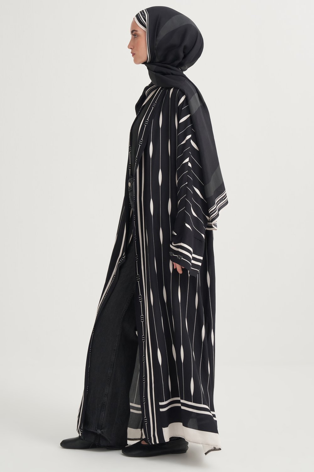 Zyra Premium Floş Abaya Siyah