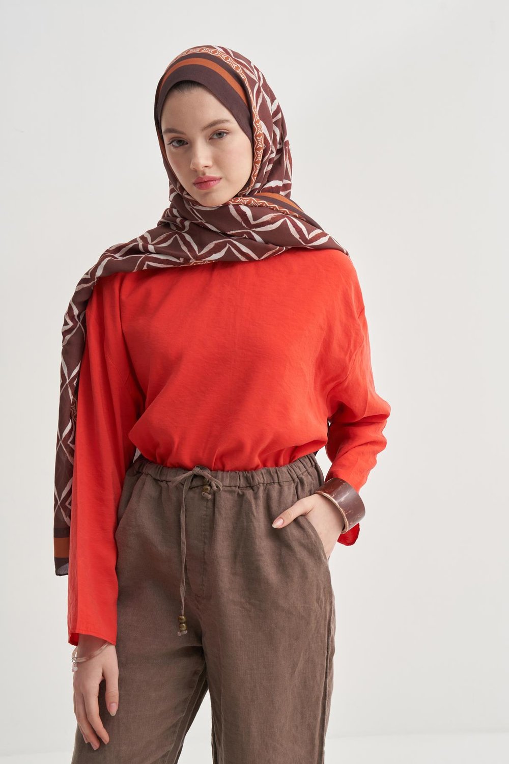 Velora Vela Floş Şal Taba