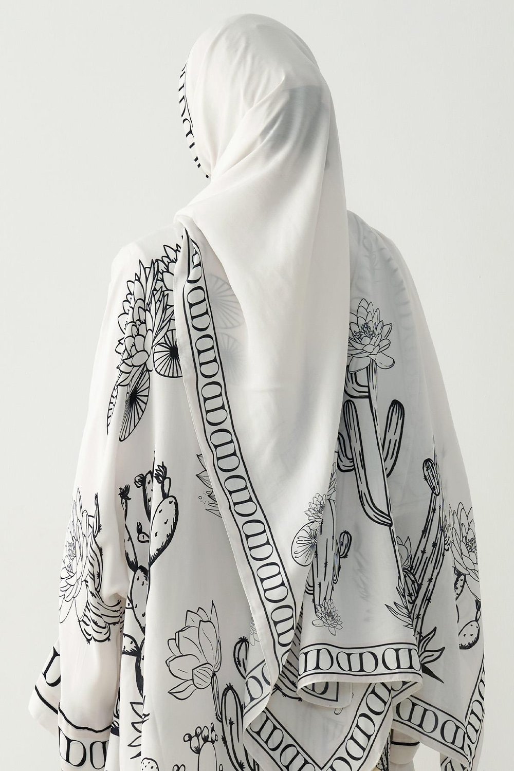 Desert C Monogram Floş Şal Ekru