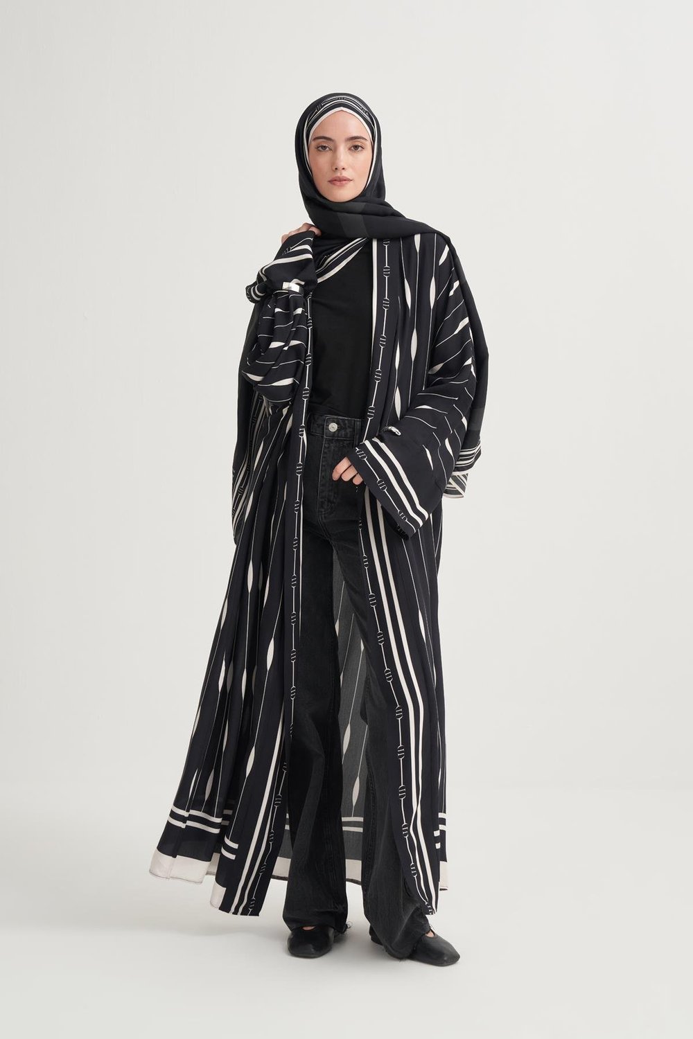 Zyra Premium Floş Abaya Siyah